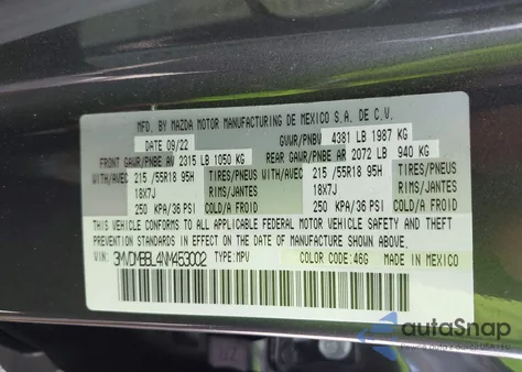 2022 Mazda Cx-30 Select из США, поврежденный, VIN 3MVDMBBL4NM453002